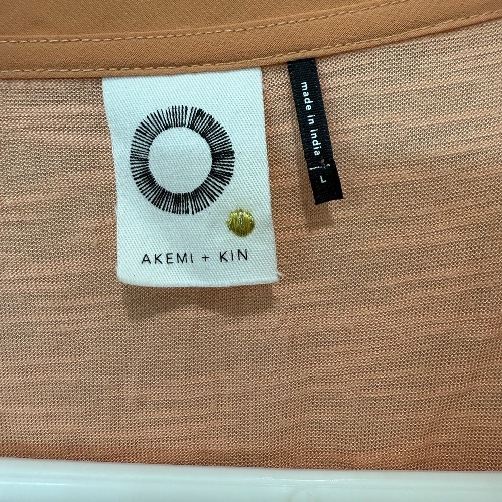 Akemi+ kin by Anthropologie- Orange Tie Front Tank Top with Sleeveless Design- L - Picture 4 of 5